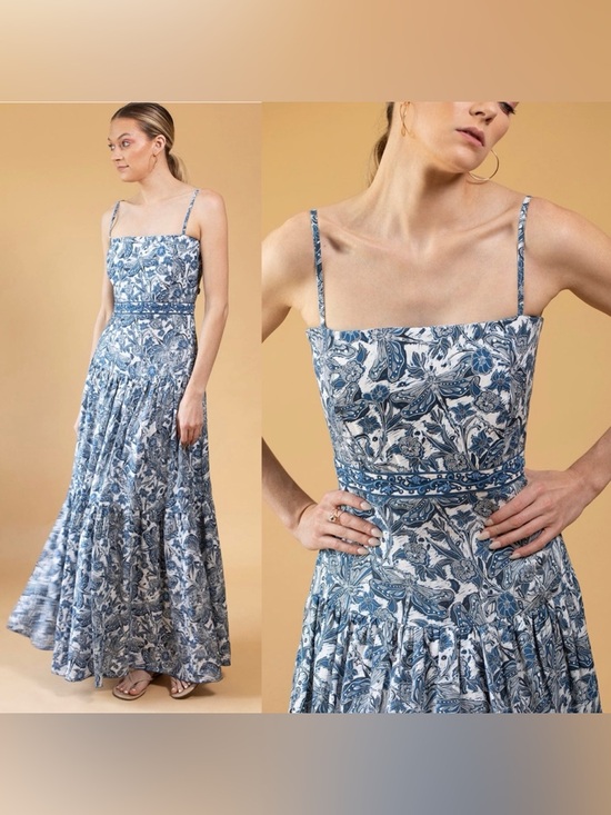 Agua by Agua Bendita Dresses & Skirts - Agua by Agua Bendita Lima Spaghetti Printed Straps Linen Maxi Dress.